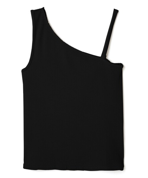 GRL（グレイル）の「ワンショルダーリブトップス（Tシャツ/カットソー・レディース・グレージュ/ブラック/ブラウン/モカ・M）」の2枚目の写真