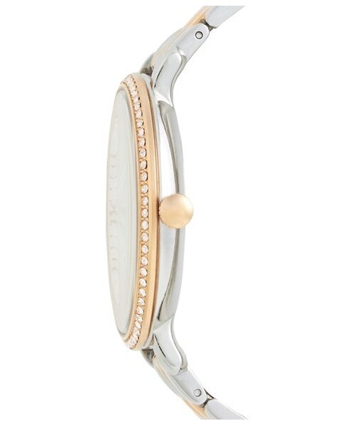 FOSSIL（フォッシル）の「Fossil 'Jacqueline' Crystal Bezel Bracelet Watch, 36mm (Nordstrom Exclusive)（アナログ腕時計・レディース・Silver/ Rose Gold）」の4枚目の写真