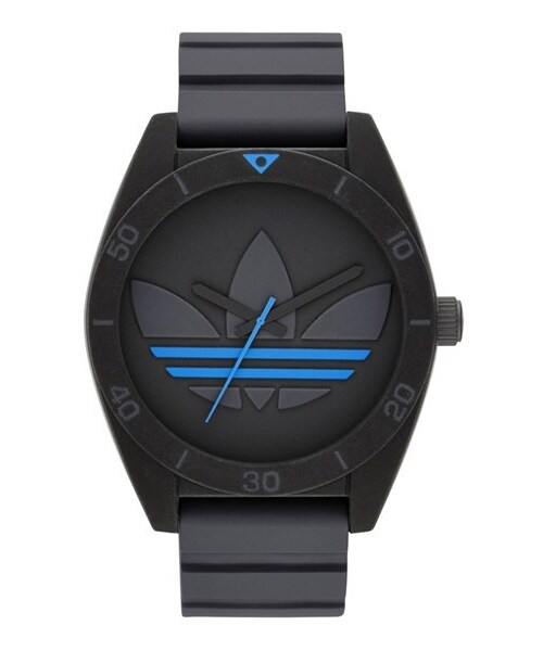 adidas（アディダス）の「adidas Originals 'Santiago XL' Silicone Strap Watch, 50mm（アナログ腕時計・レディース・Grey/ Black）」の2枚目の写真