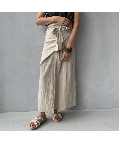 no brand（ノーブランド）の「リネンラップリボンスカート（スカート・レディース・その他）」の8枚目の写真