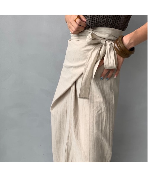 no brand（ノーブランド）の「リネンラップリボンスカート（スカート・レディース・その他）」の6枚目の写真