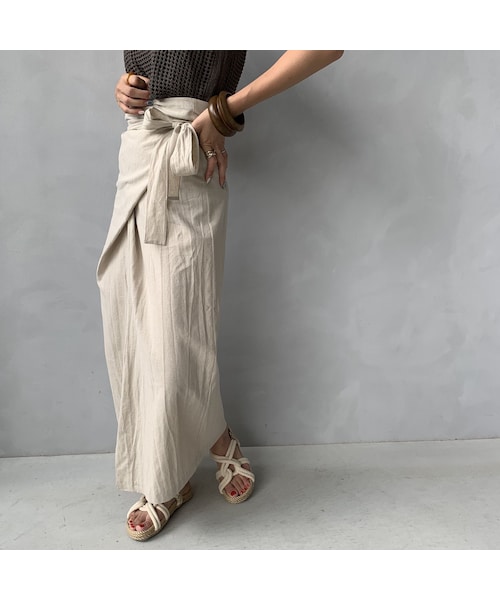 no brand（ノーブランド）の「リネンラップリボンスカート（スカート・レディース・その他）」の9枚目の写真
