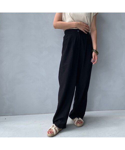 no brand（ノーブランド）の「リネンタックパンツ（その他パンツ・レディース・その他）」の2枚目の写真