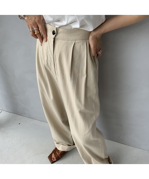 no brand（ノーブランド）の「リネンタックパンツ（その他パンツ・レディース・その他）」の5枚目の写真