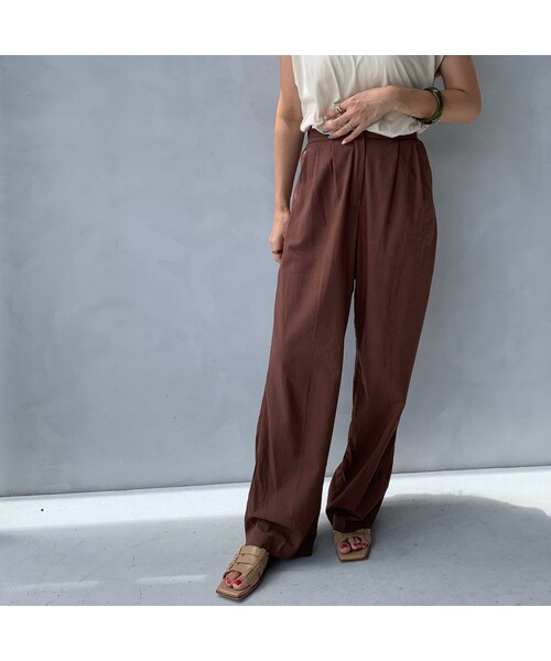 no brand（ノーブランド）の「リネンタックパンツ（その他パンツ・レディース・その他）」の8枚目の写真
