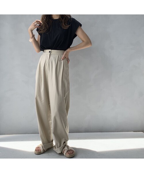 no brand（ノーブランド）の「リネンタックパンツ（その他パンツ・レディース・その他）」の4枚目の写真