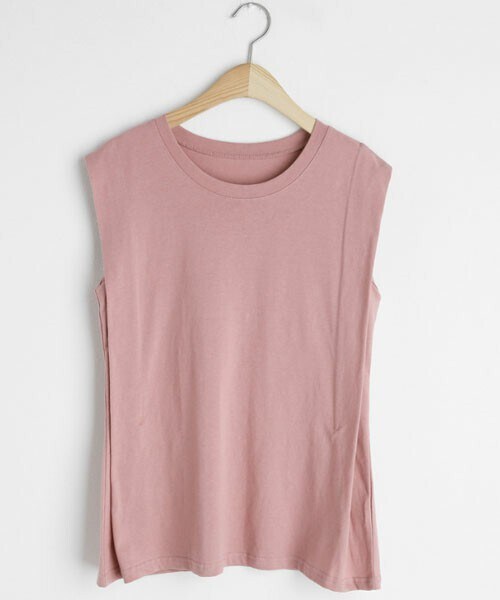 DHOLIC（ディーホリック）の「ラウンドスリーブレス（Tシャツ/カットソー・レディース・ブラウン/ピンク/グリーン/ホワイト/ブラック/ブルー・FREE）」の6枚目の写真