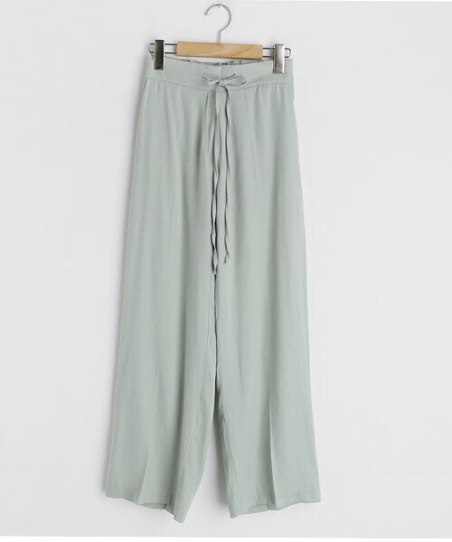 DHOLIC（ディーホリック）の「ドロストワイドスラックス（スラックス・レディース・ホワイト/グリーン/ブラック・FREE）」の3枚目の写真