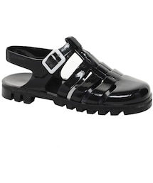 juju | Juju Maxi Black Slingback Flat Jelly Sandals(サンダル)