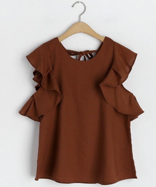 DHOLIC（ディーホリック）の「フリルリボンブラウス（シャツ/ブラウス・レディース・ベージュ/ブラウン/ブルー・FREE）」の2枚目の写真