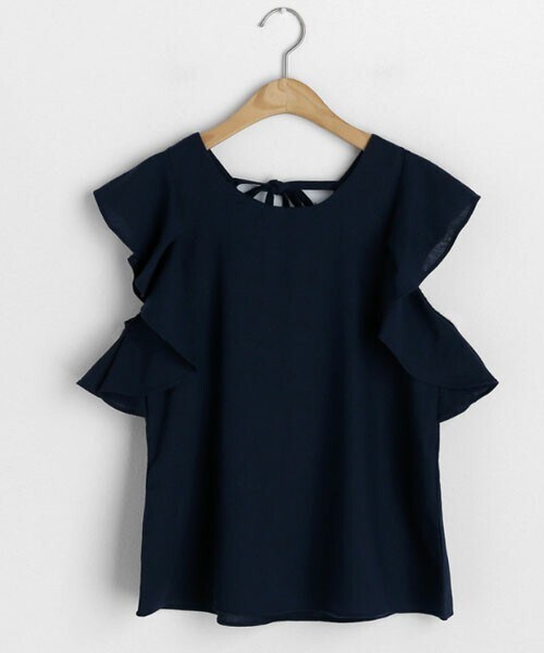 DHOLIC（ディーホリック）の「フリルリボンブラウス（シャツ/ブラウス・レディース・ベージュ/ブラウン/ブルー・FREE）」の3枚目の写真