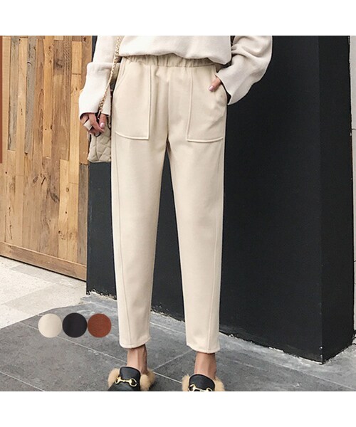 No Brand ノーブランド の テーパードパンツ ゴムウエスト レディース Iru1254 チノパンツ Wear