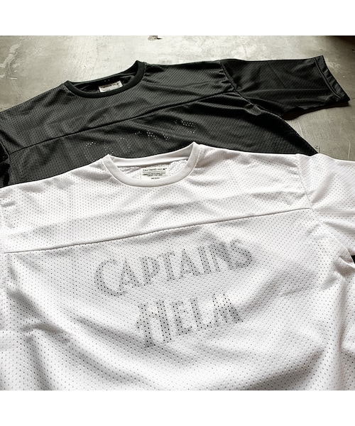 CAPTAINS HELM メッシュ　フットボールtシャツ 新品 キャプテンズヘルム メッシュフットボールTシャツ