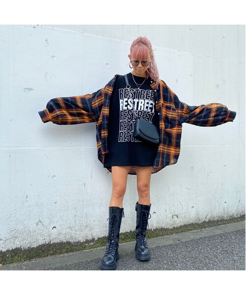 no brand（ノーブランド）の「BIGBIGたぽ袖チェックシャツ#3510（シャツ/ブラウス・レディース・その他）」の4枚目の写真