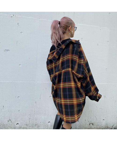 no brand（ノーブランド）の「BIGBIGたぽ袖チェックシャツ#3510（シャツ/ブラウス・レディース・その他）」の5枚目の写真