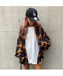 no brand | BIGBIGたぽ袖チェックシャツ#3510(シャツ/ブラウス)