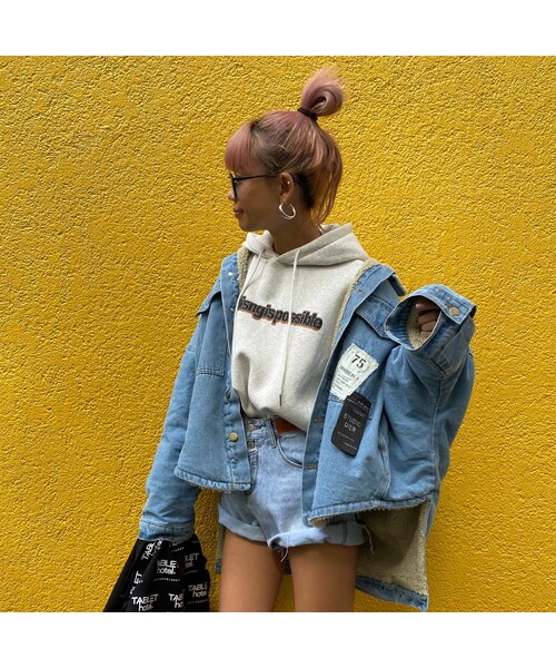 no brand(ノーブランド)の「ネームパッチデニショ「collection」#3555(デニムパンツ・レディース・その他)」の2枚目の写真