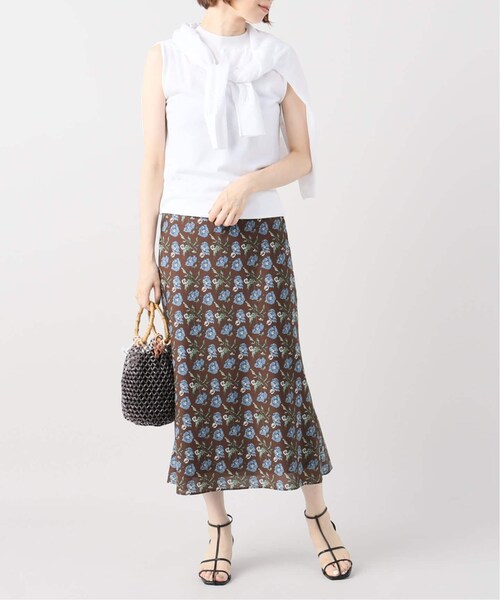 La TOTALITE（ラトータリテ）の「リバティバイアススカート◆（スカート・ブラウン/36/在庫あり/38）」の4枚目の写真