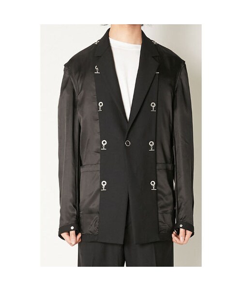 ターク TAAKK EYELETJACKET テーラードジャケット ブラック TAAKK（ターク）の「TAAKK : EYELET JACKET（テーラード