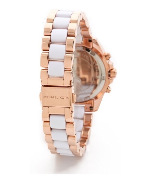 MICHAEL KORS（マイケルコース）の「Michael Kors Safari Chic Mini Bradshaw Watch（アナログ腕時計・レディース・Rose Gold/White・One Size）」の3枚目の写真