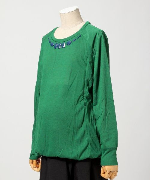 LEPSIM（レプシィム）の「【店舗限定販売】マタニティ／ビジューツキチュニックＬＳ（トップス・レディース・アイボリー/トップグレー/グリーン・FREE SIZE）」の3枚目の写真