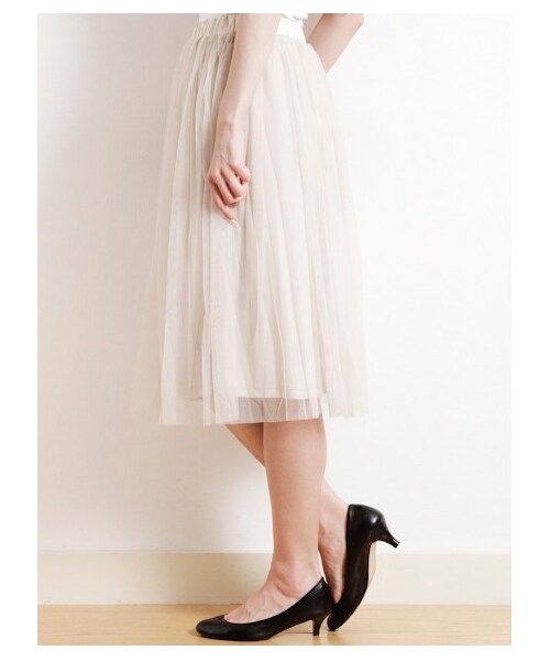 Green Parks fuuwa（グリーンパークスフーワ）の「・Uセット企画裏毛プルオーバー×チュールスカート（カットソー・レディース・杢ホワイト/杢グレー/チャコールグレー・F）」の10枚目の写真