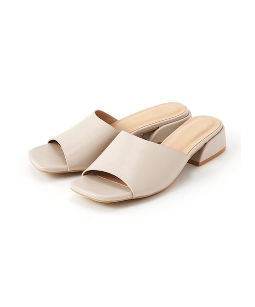 GRL（グレイル）の「スクエアトゥローヒールミュールサンダル（サンダル・レディース・パイソン/ブラウン/オフホワイト/ベージュ/グレージュ/ブルー/グリーン・24.5）」の4枚目の写真