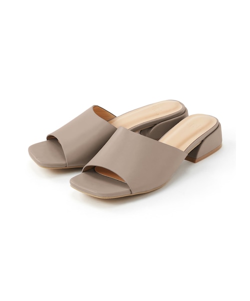 GRL（グレイル）の「スクエアトゥローヒールミュールサンダル（サンダル・レディース・パイソン/ブラウン/オフホワイト/ベージュ/グレージュ/ブルー/グリーン・24.5）」の5枚目の写真