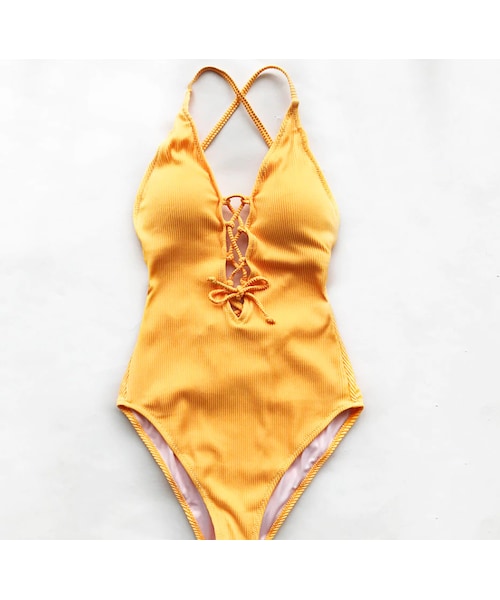 no brand（ノーブランド）の「ワンピース水着 レースアップ
