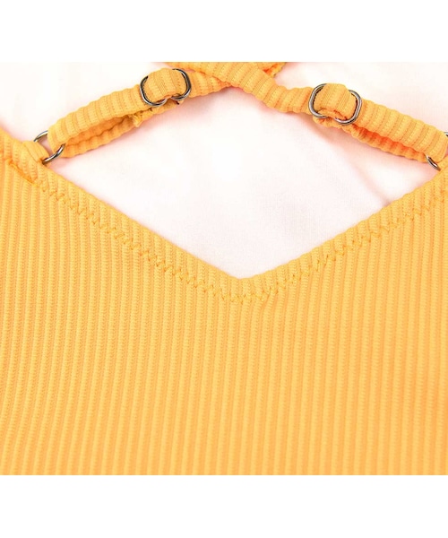 no brand(ノーブランド)の「ワンピース水着 レースアップ ホルターネック 背中開き セクシー フェミニン 水着 体型カバー リゾート 海 ビーチ ブルー イエロー(水着・レディース・その他)」の14枚目の写真