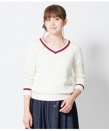 ROPE' PICNIC | 【先行受注】【WEB限定40サイズ】バルキーライン入りVネックニットプルオーバー(トップス)