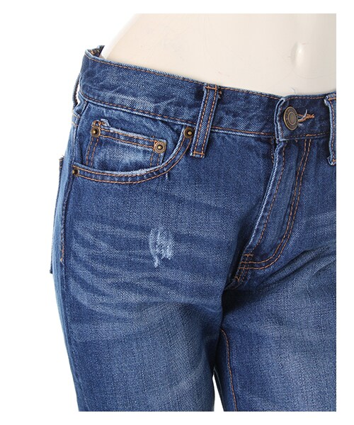 INGNI（イング）の「【Basic】クラッシュボーイズデニム／パンツB（パンツ・レディース・ﾌﾞﾙｰ/ｺﾝ・S/M）」の5枚目の写真