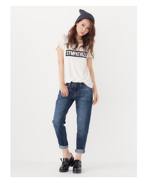 INGNI（イング）の「【Basic】クラッシュボーイズデニム／パンツB（パンツ・レディース・ﾌﾞﾙｰ/ｺﾝ・S/M）」の8枚目の写真