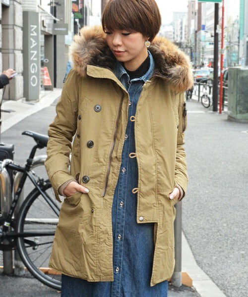 Johnbull Private labo(ジョンブルプライベートラボ)の「N-3Bジャケット(モッズコート・レディース・ブラック/カーキ/オリーブ・SMALL/MEDIUM/LARGE)」の5枚目の写真