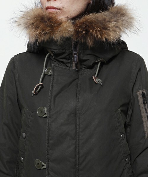 Johnbull Private labo(ジョンブルプライベートラボ)の「N-3Bジャケット(モッズコート・レディース・ブラック/カーキ/オリーブ・SMALL/MEDIUM/LARGE)」の12枚目の写真