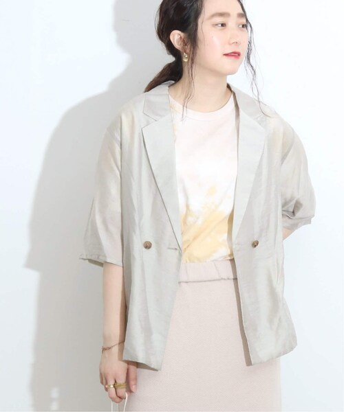 B.C STOCK（ベーセーストック）の「半袖シアージャケット（ジャケット/アウター・ブラック/フリー/残り1点）」の2枚目の写真