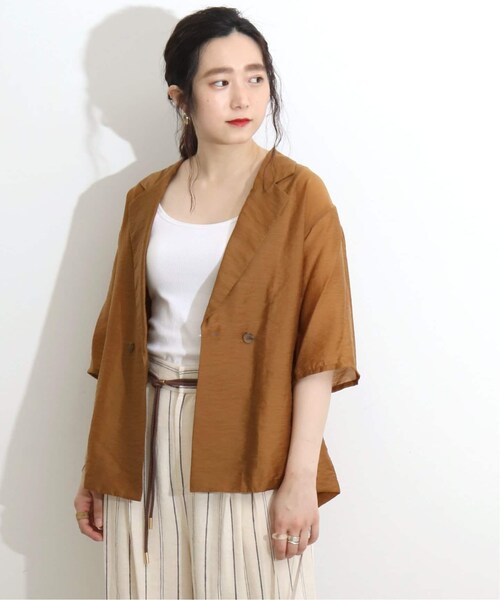 B.C STOCK（ベーセーストック）の「半袖シアージャケット（ジャケット/アウター・ブラック/フリー/残り1点）」の3枚目の写真