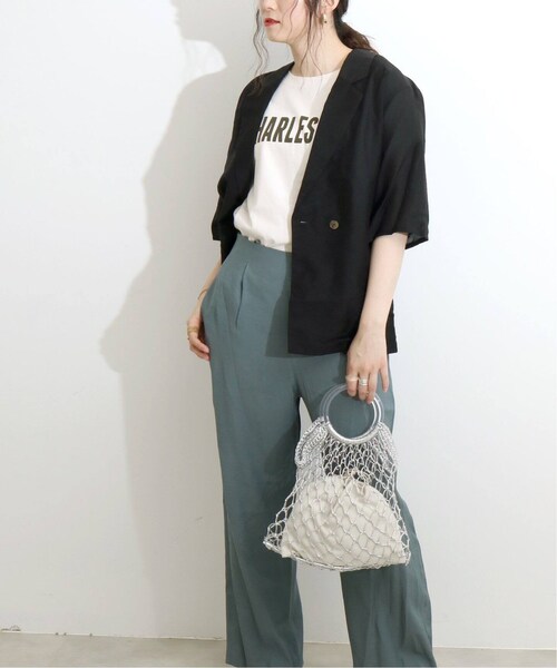 B.C STOCK（ベーセーストック）の「半袖シアージャケット（ジャケット/アウター・ブラック/フリー/残り1点）」の5枚目の写真