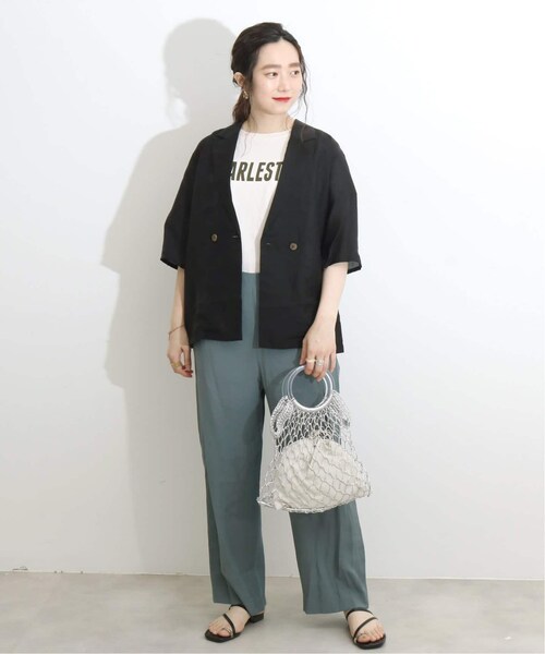 B.C STOCK（ベーセーストック）の「半袖シアージャケット（ジャケット/アウター・ブラック/フリー/残り1点）」の4枚目の写真