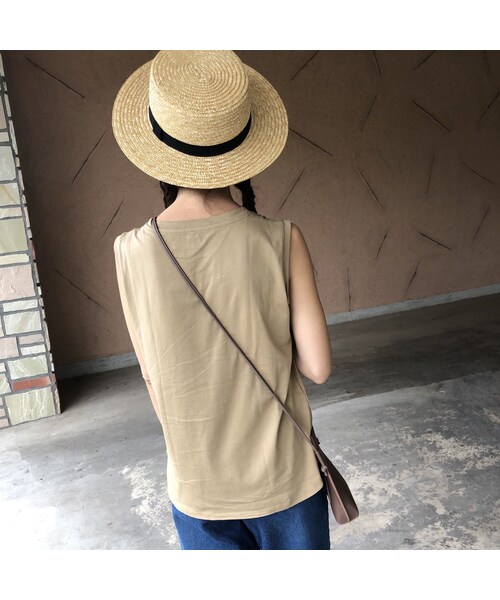 copine（コピン）の「大人気シリーズ！新カラー登場！大人ベーシックシンプルノースリーブ(4color)【クリックポスト対象商品】（Tシャツ/カットソー・レディース・その他）」の3枚目の写真