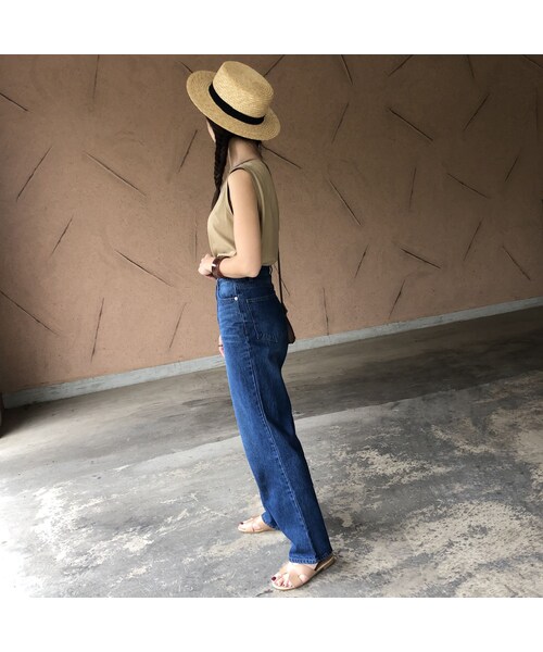 copine（コピン）の「再入荷！大人デニムスタイル！ハイウエストストレートデニムパンツ(2size)【クリックポスト対象商品】（デニムパンツ・レディース・その他）」の2枚目の写真