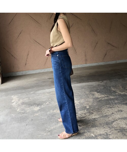 copine（コピン）の「再入荷！大人デニムスタイル！ハイウエストストレートデニムパンツ(2size)【クリックポスト対象商品】（デニムパンツ・レディース・その他）」の4枚目の写真