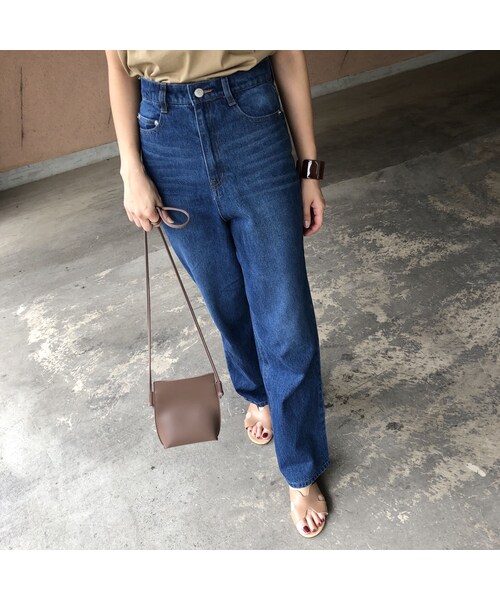 copine（コピン）の「再入荷！大人デニムスタイル！ハイウエストストレートデニムパンツ(2size)【クリックポスト対象商品】（デニムパンツ・レディース・その他）」の5枚目の写真