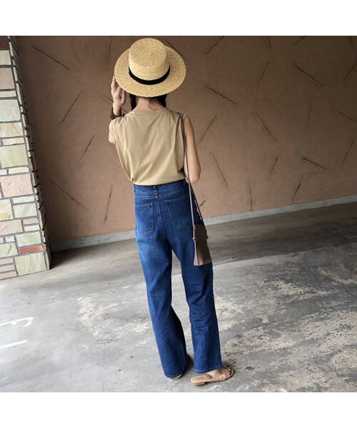 copine（コピン）の「再入荷！大人デニムスタイル！ハイウエストストレートデニムパンツ(2size)【クリックポスト対象商品】（デニムパンツ・レディース・その他）」の3枚目の写真