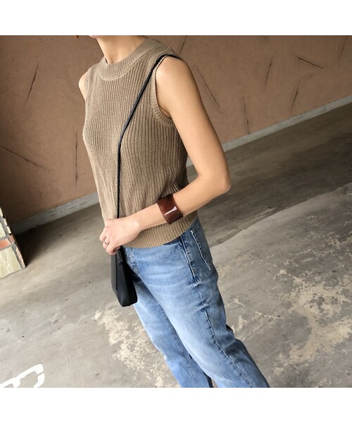 copine（コピン）の「着回し力抜群！大人ベーシックノースリーブざっくりニット(3color)【クリックポスト対象商品】（タンクトップ・レディース・その他）」の6枚目の写真