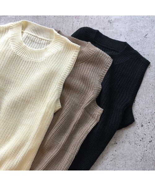 copine（コピン）の「着回し力抜群！大人ベーシックノースリーブざっくりニット(3color)【クリックポスト対象商品】（タンクトップ・レディース・その他）」の14枚目の写真
