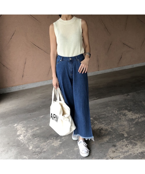 copine（コピン）の「着回し力抜群！大人ベーシックノースリーブざっくりニット(3color)【クリックポスト対象商品】（タンクトップ・レディース・その他）」の8枚目の写真