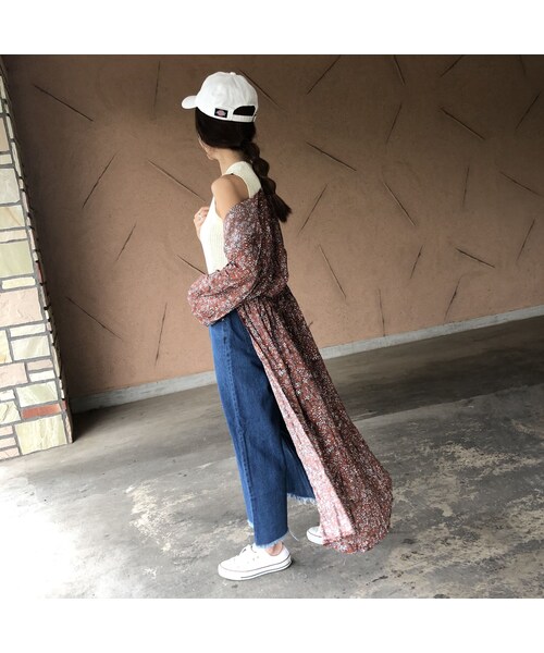 copine（コピン）の「楽な着心地ウエストゴム！裾カットオフデザインワイドデニムパンツ【クリックポスト対象商品】（デニムパンツ・レディース・その他）」の5枚目の写真