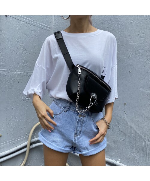 no brand（ノーブランド）の「フェイクレザーボディバ｢CHAIN｣（ボディバッグ/ウエストポーチ・レディース・その他）」の6枚目の写真