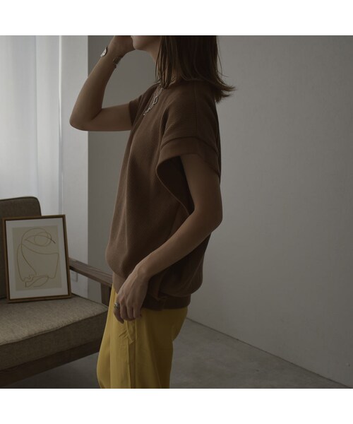 Lavish Gate（ラヴィッシュゲート）の「tops-04044　日本製　２way サーマル ベスト　ブラウン　モカ（ベスト・レディース・その他）」の7枚目の写真